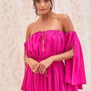 Michael Costello X Revolve Mishka Romper Fuschia Magenta XS